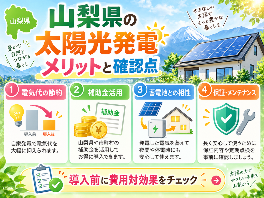 西桂町の太陽光発電の解説画像