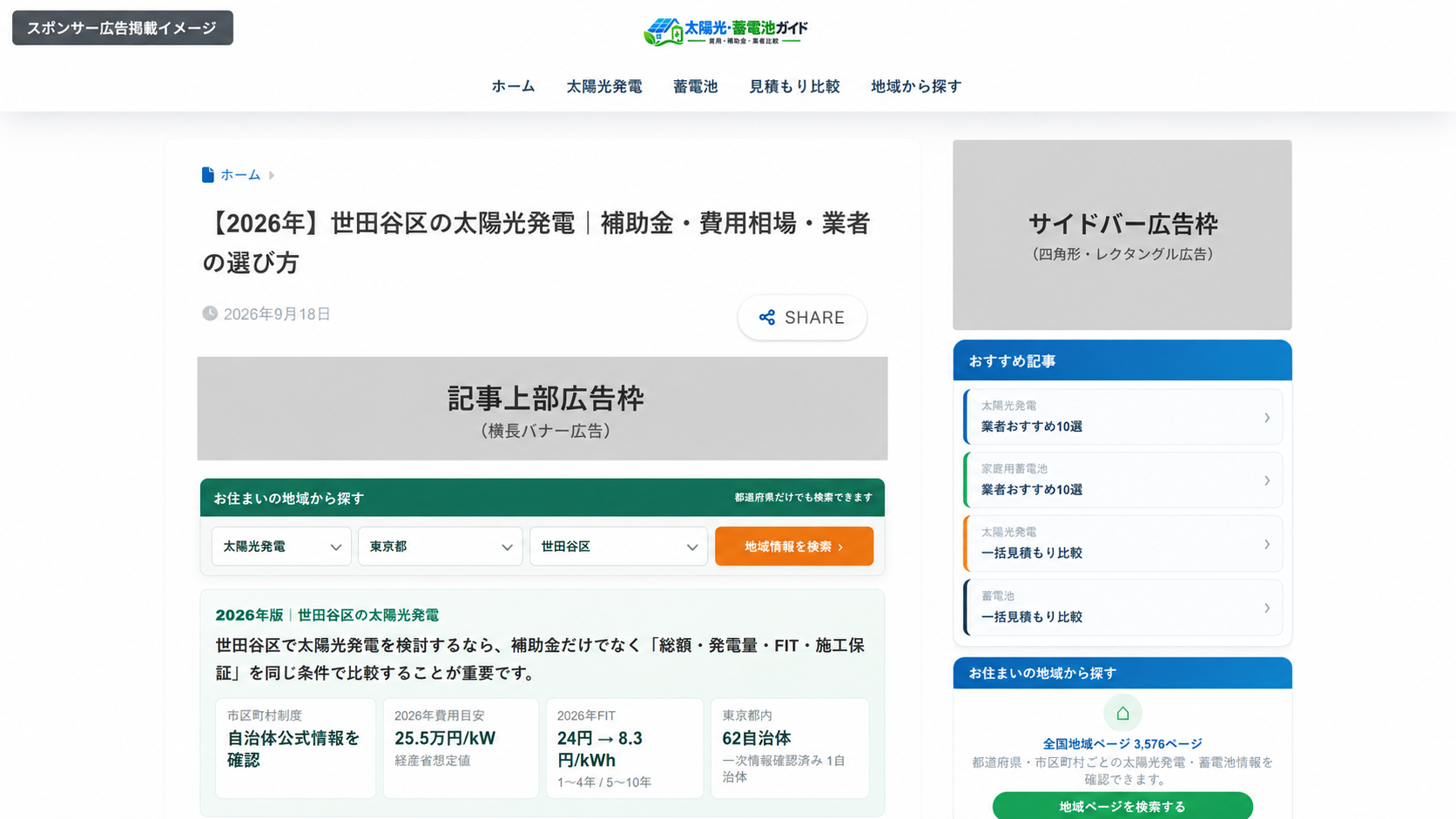 全国地域DBページ上部・サイドバー上部の掲載イメージ